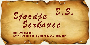 Đorđe Sirković vizit kartica